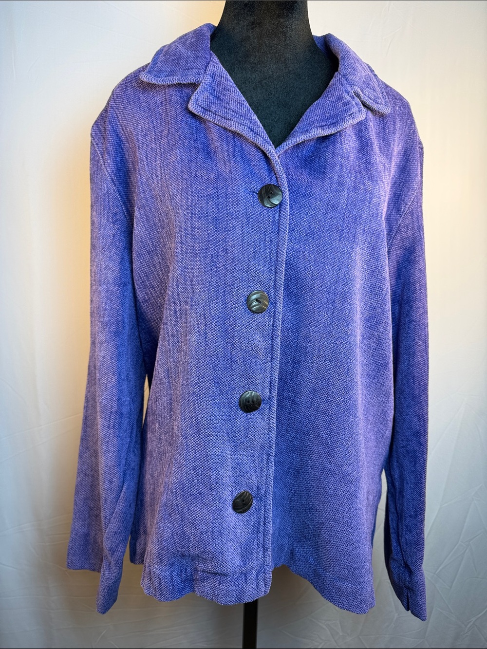 Chico's Violet Button-Front Rayon/Poly Jacket